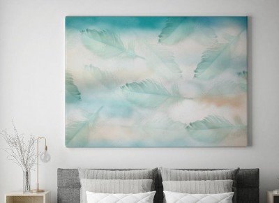 Obraz na płótnie z abstrakcyjnym wzorem 3d w pióra