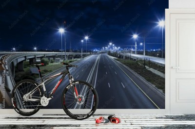Fototapeta Pusta autostrada w nocy