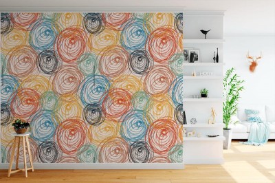 Tapeta Abstrakcyjne kształty modnego wzoru retro