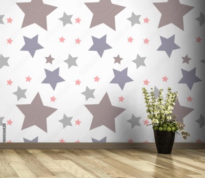 Tapeta Pastelowe Gwiazdy na Białym Tle