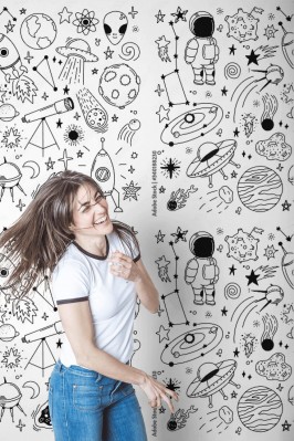 Fototapeta do pokoju nastolatka w stylu doodle
