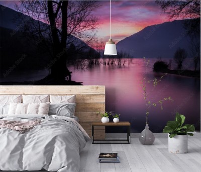 Fototapeta Fioletowy zachód słońca