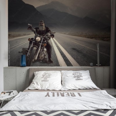 Fototapeta Motocyklista na chopperze 