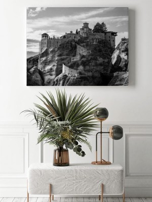 Obraz na płótnie Czarno-białe zdjęcie Świętego Klasztoru Varlaam