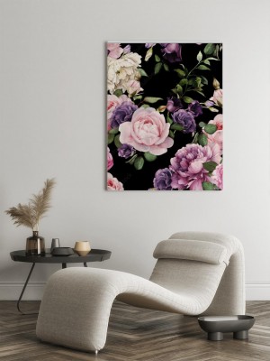 Obrazy do salonu Kwiatowy wzór z różami, akwarela