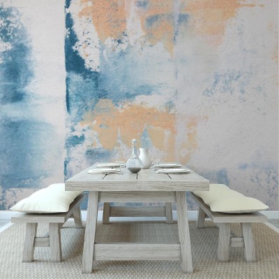 Fototapeta Abstrakcyjne malowidło miękkiego niebieskiego akrylu na płótnie