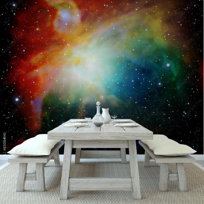 Fototapeta Kolorowy wszechświat wypełniony mgławicą i galaktyką gwiazd