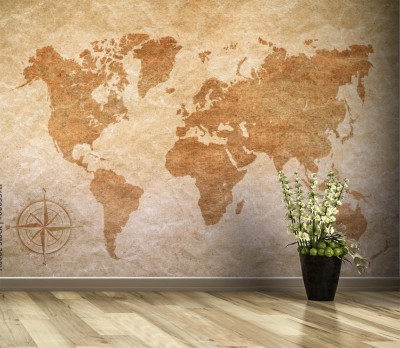 Fototapeta Mapa Świata na starym papierze