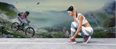 Fototapeta Rowerzysta w górach