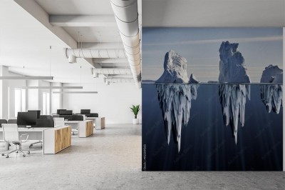 Fototapeta Widok na góry lodowe powyżej i poniżej wody