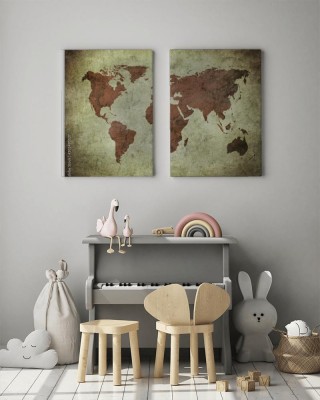 Obraz na płótnie mapa świata na starym papierze