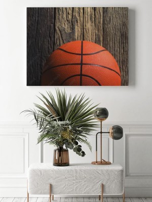 Obraz na płótnie Piłka na bardzo starym drewnie