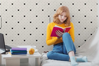 Tapeta Czarno-biały wzór retro