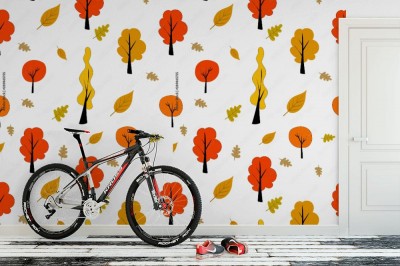 Fototapeta - Jesienny wzór w skandynawskim stylu