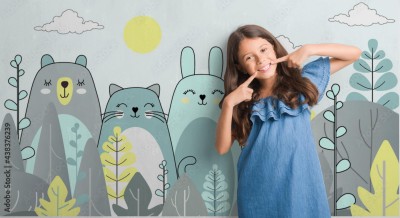 Fototapeta do pokoju dziecka z animowanymi zwierzętami