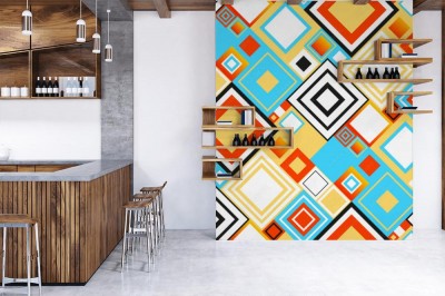 Fototapeta Jasny kolorowy geometryczny wzór z kwadratów