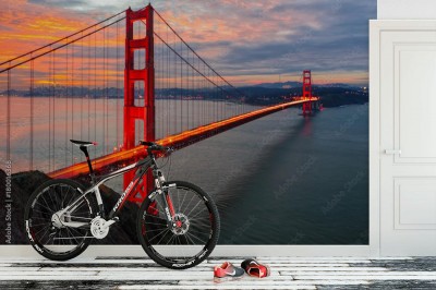 Fototapeta Mostem Golden Gate w San Francisco wita nowy dzień