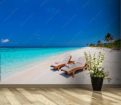 Fototapeta Piękna tropikalna plaża na Malediwach