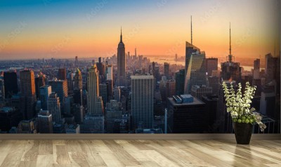 Fototapeta Powietrzny panoramiczny pejzaż miasta Nowy Jork