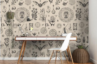 Tapeta vintage na temat medycyny i leczenia ziołami