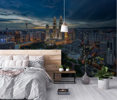 Fototapeta miasto w nocy