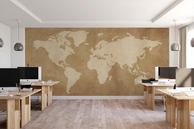 Fototapeta Mapa świata w stonowanych barwach