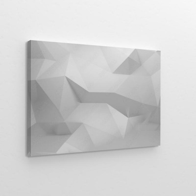Obrazy do salonu Streszczenie białe tło 3d z wielokąta wzorem