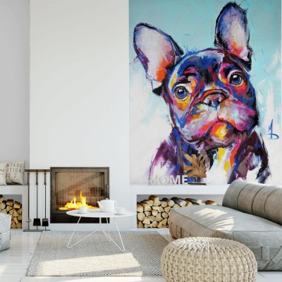 Fototapeta Olejny portret psa w wielokolorowych odcieniach