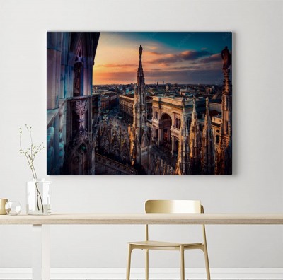 Obrazy do salonu Piękny widok na katedrę Duomo w Mediolanie