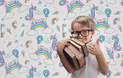 Tapeta - Wzór w słodkie jednorożce