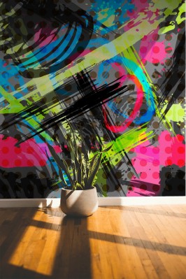 Fototapeta Jaskrawy abstrakcjonistyczny wzór graffiti