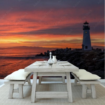 Fototapeta Latarnia morska Walton at Dawn  Santa Cruz, Kalifornia, USA