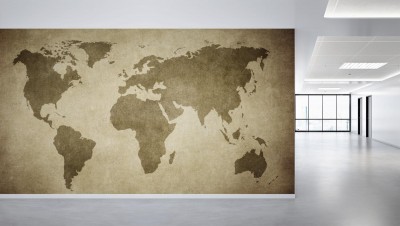 Fototapeta Mapa świata w stylu wabi-sabi