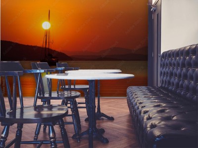 Fototapeta Pomarańczowy zachód słońca