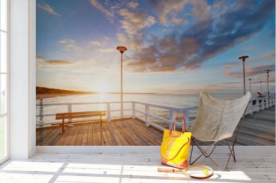 Fototapeta Piękne molo w Polskim mieście