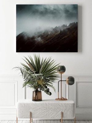 Obrazy do salonu Górski krajobraz we mgle