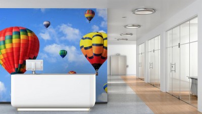 Fototapeta Kolorowe balony na błękitnym tle