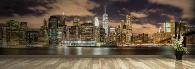 Fototapeta Panorama Manhattanu w nocy