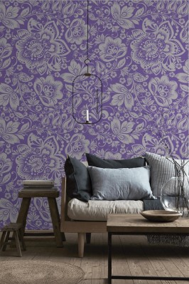 Fototapeta Wzór z fioletowych ozdobnych kwiatów