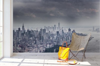 Fototapeta z miastem o poranku