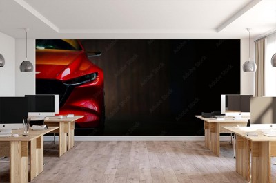 Fototapeta z motywem czerwonego sportowego auta