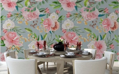 Fototapeta w róże na tle vintage