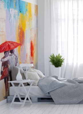 Fototapeta Spacer w deszczu z kolorów