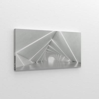 Obrazy do salonu Abstrakcjonistyczny biały kręcony korytarz