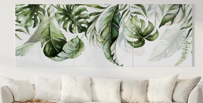 Obraz na płótnie z ilustracją tropikalnych liści zwisających z sufitu
