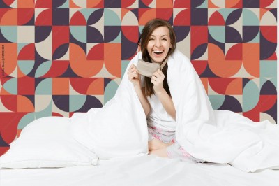 Tapeta z Retro kształtami i kolorami