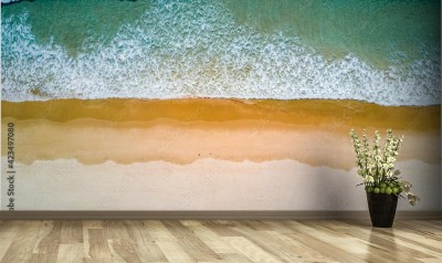 Fototapeta Słoneczna plaża z ptasiej perspektywy