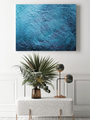 Obraz na płótnie betonowa ściana pomalowana na niebiesko