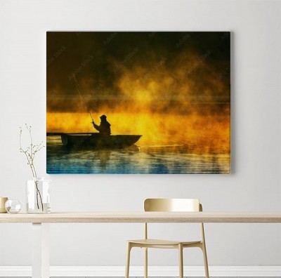 Obraz na płótnie Rybak na mazurach