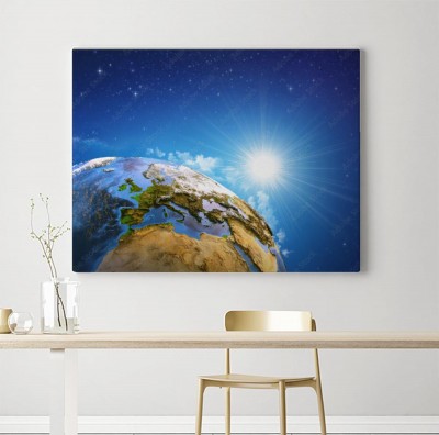 Obraz na płótnie Wschód słońca nad Ziemią